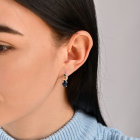 Срібні сережки з золотими вставками