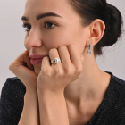 Срібний набір із золотими вставками