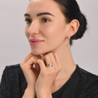 Срібна каблучка  зі вставками з золота