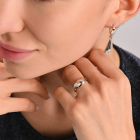 Срібна каблучка  зі вставками з золота