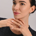 Срібна каблучка  зі вставками з золота