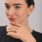 Срібний комплект із золотими вставками