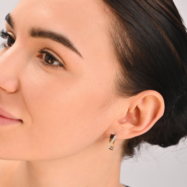 Срібний комплект із золотими вставками