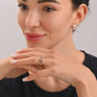 Срібна каблучка з пластинами із золота