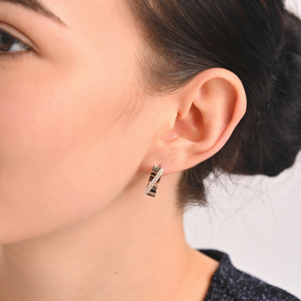 Срібні сережки з золотими пластинами