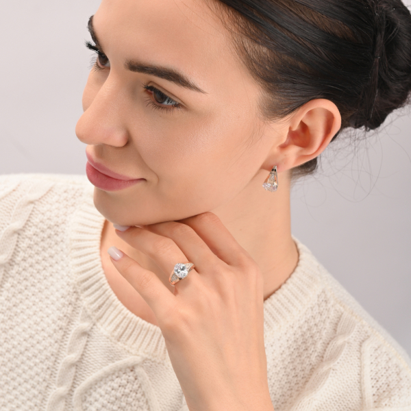 Срібний набір зі вставками з золота