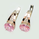 Срібні сережки з пластинами із золота