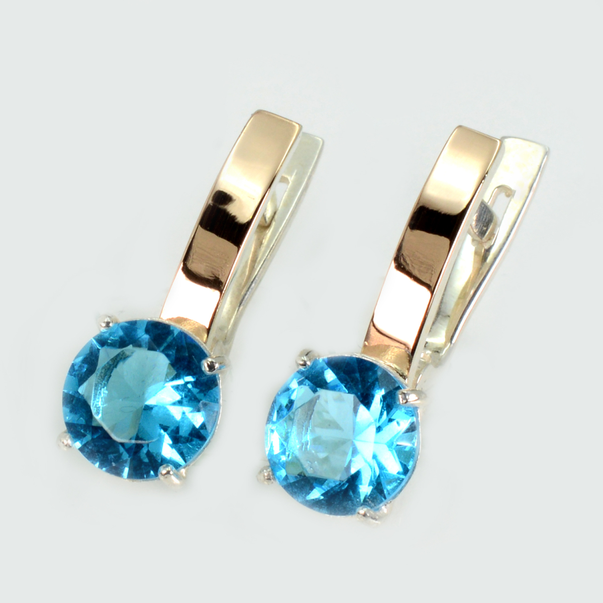 Срібні сережки з напайками із золота