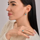 Срібні сережки з накладками з золота