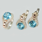 Срібний гарнітур з пластинами із золота