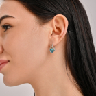 Срібні сережки з накладками з золота