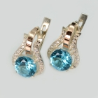 Срібні сережки з накладками з золота