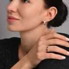 Срібна каблучка  зі вставками з золота