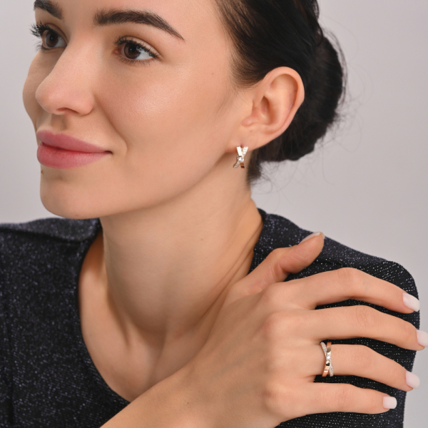 Серебряный гарнитур с напайками из золота