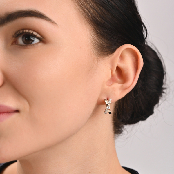 Серебряные серьги с золотыми пластинами