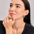 Срібний набір з накладками з золота