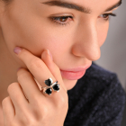 Срібний набір з накладками з золота