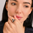 Срібний набір з накладками з золота