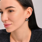 Срібний набір з накладками з золота