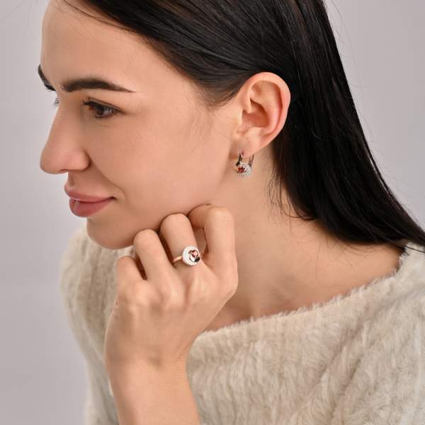 Срібний набір з золотими накладками