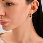 Срібні сережки  зі вставками з золота