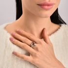 Срібний комплект зі вставками з золота