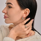 Срібний комплект з накладками з золота