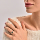 Срібний комплект з накладками з золота