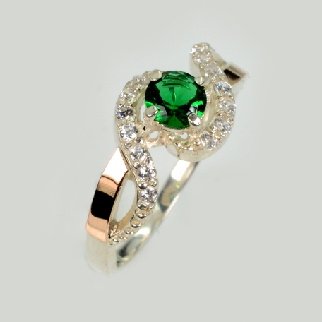 Серебряное кольцо с золотыми напайками