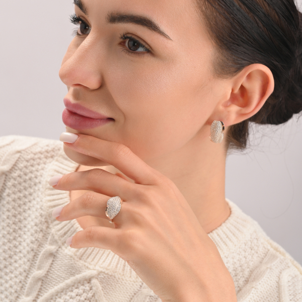 Срібні сережки з золотими накладками