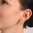 Срібні сережки з напайками із золота