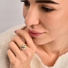 Срібний набір із золотими пластинами