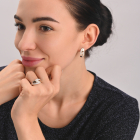 Срібний набір із золотими пластинами