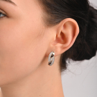 Срібні сережки з пластинами із золота