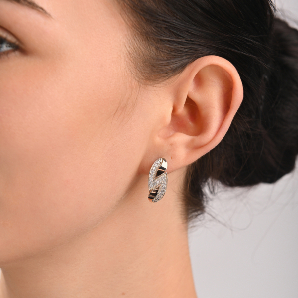 Срібні сережки з пластинами із золота