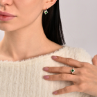 Срібний комплект з золотими вставками