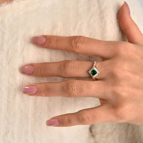 Срібний комплект з золотими вставками