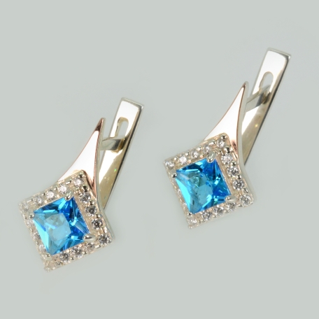 Серебряные серьги с золотыми напайками