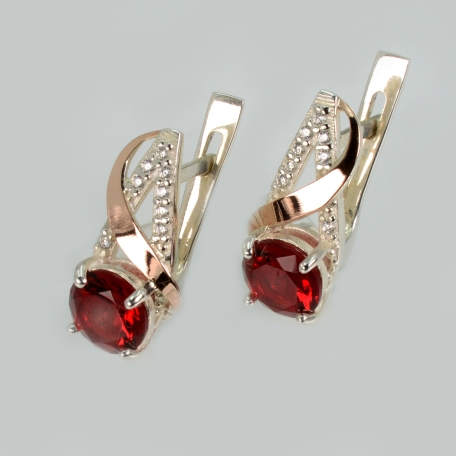 Серебряные серьги с золотом