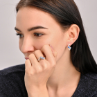 Срібний набір сережки і каблучка