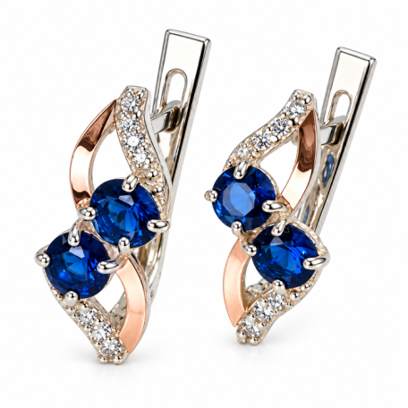 Серьги серебряные 925 пробы и золота 375 пробы