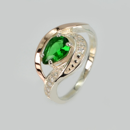 Срібна каблучка з елементами золота