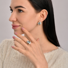 Сережки срібні з золотими накладками