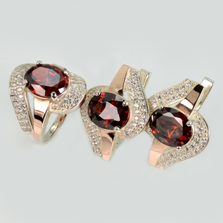 Набір срібний з золотими накладками