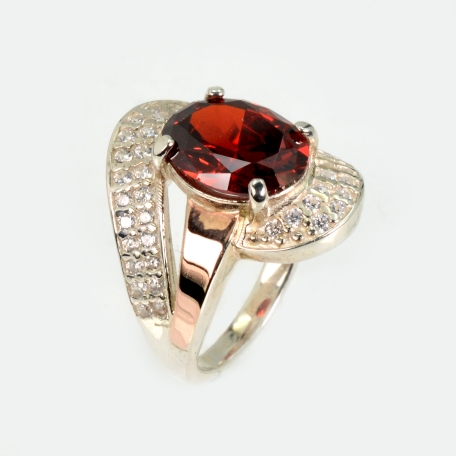 Каблучка срібна з золотими накладками