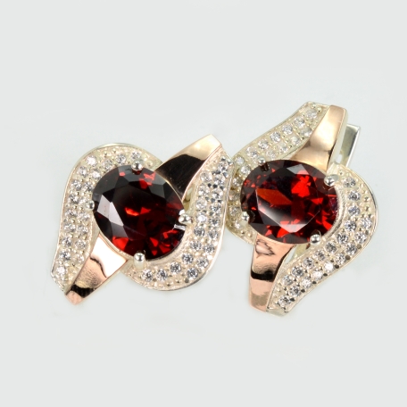 Серьги серебряные с золотыми накладками