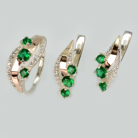 Гарнітур із срібла з золотом