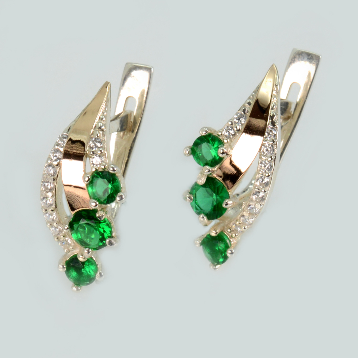 Серьги из серебра с золотом