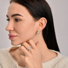 Срібний комплект з золотими напайками і фіанітами