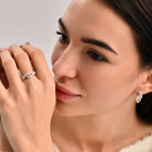 Срібний комплект з золотими напайками і фіанітами